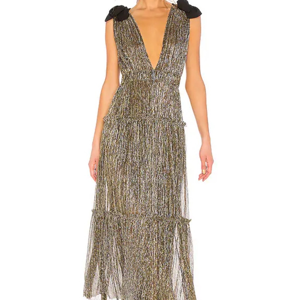 Elegant Black and Gold Evening Dress